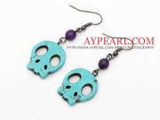 6 Pairs Simple Style Green Turquoise Skull Earrings is sold at US$ 3.9