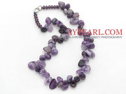 Purple Series Irregular Shape Amethyst and Purple Crystal Necklace 
