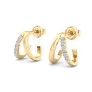 Double Hoop Diamond Earrings | Yellow,  White & Rose Gold | Yarra Jewel