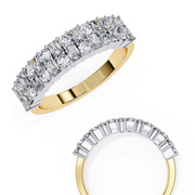 Mixed Cut Diamond Half Eternity Band in Gold | Yarra Jewels